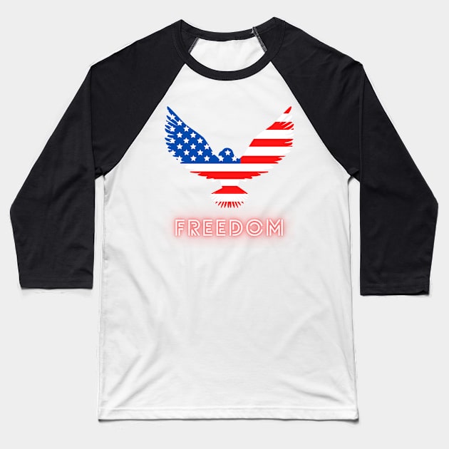 Freedom & Peace in USA Baseball T-Shirt by Tee Shop